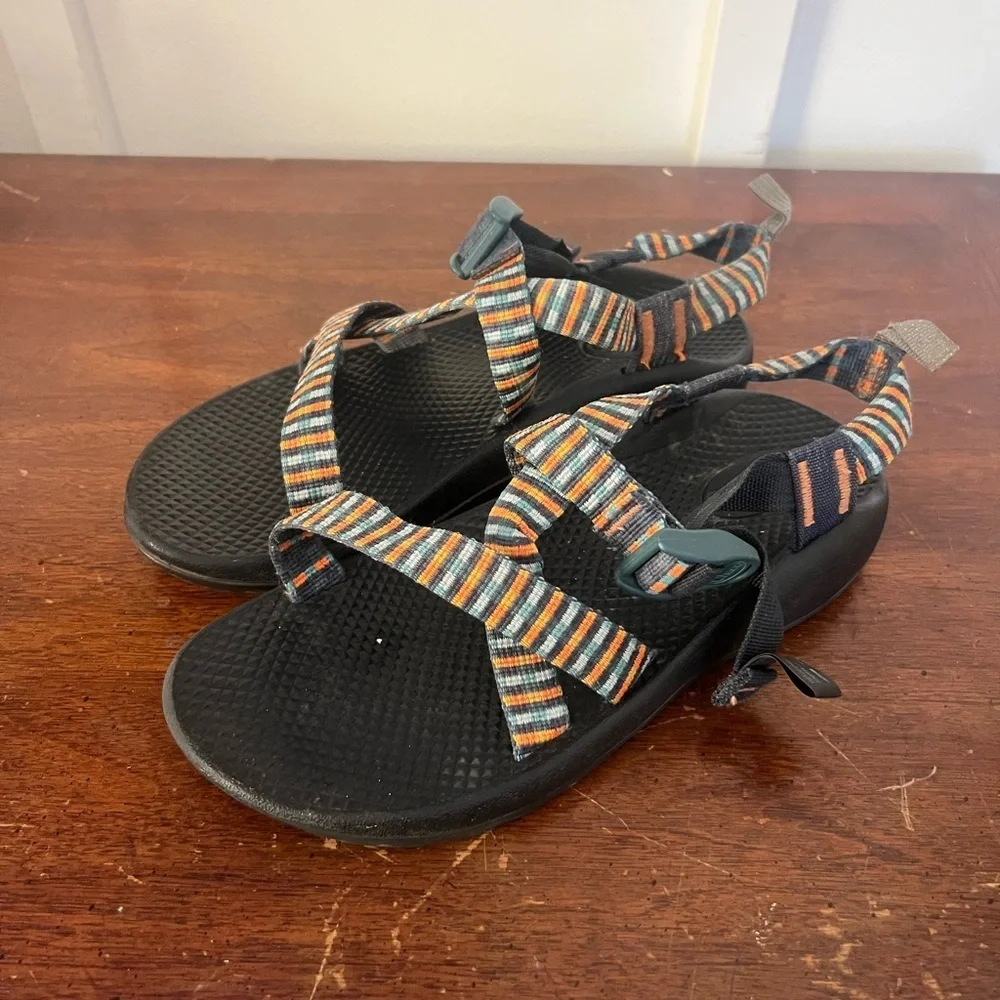 Chaco Multicolor Striped Sandals with Black Soles size 5